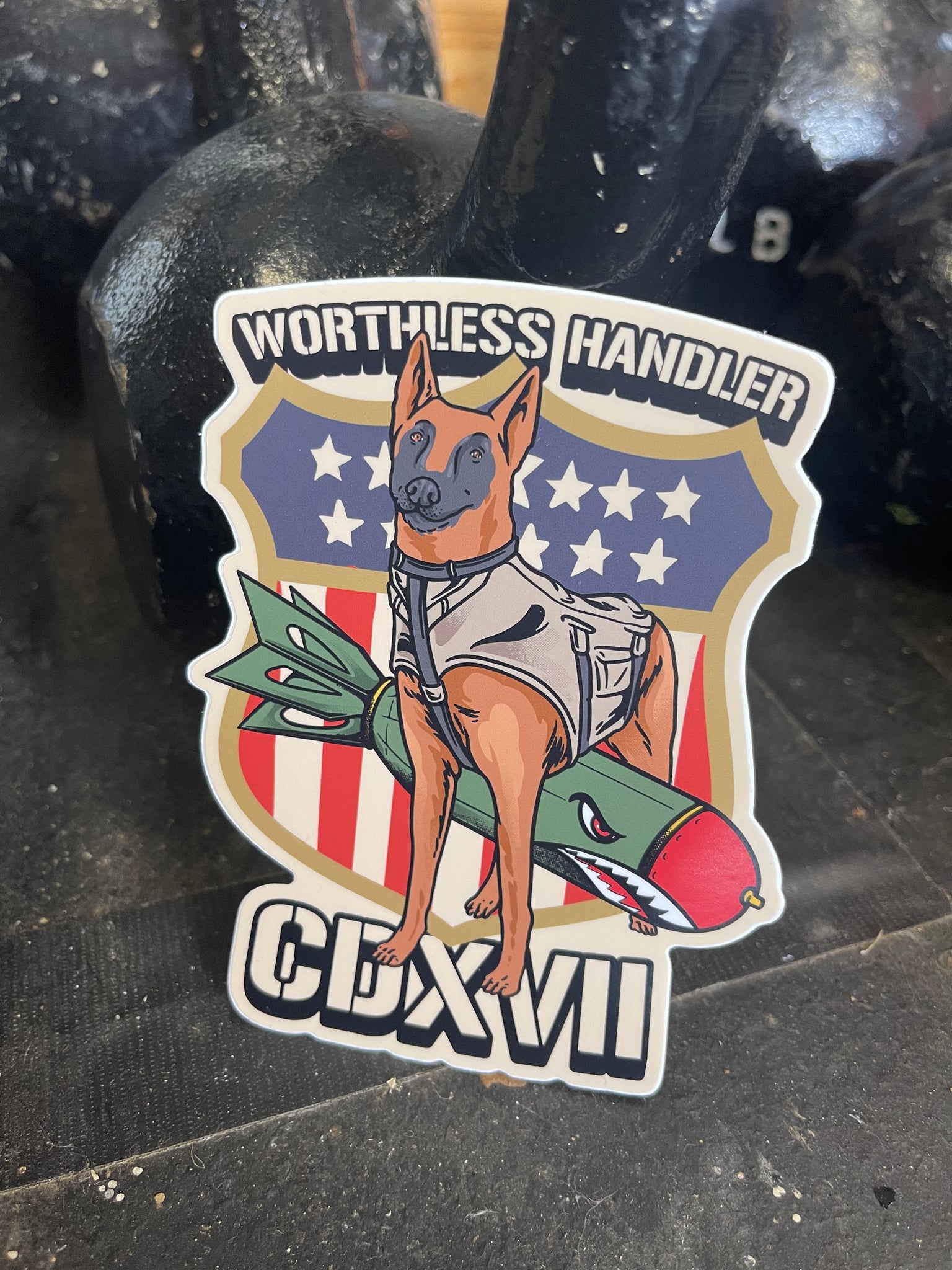 Worth Less Handler Admin Tested Bomber Sticker – Worthless Handler
